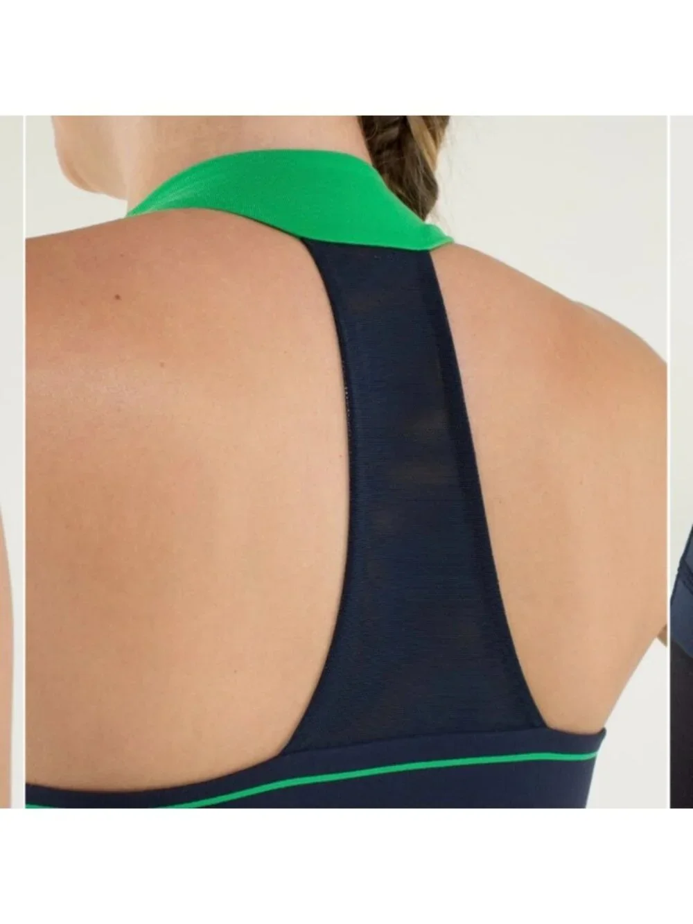Lululemon Scoop Neck Tank *Luon Light Slalom Stripe Inkwell /Green Bean/ Inkwell